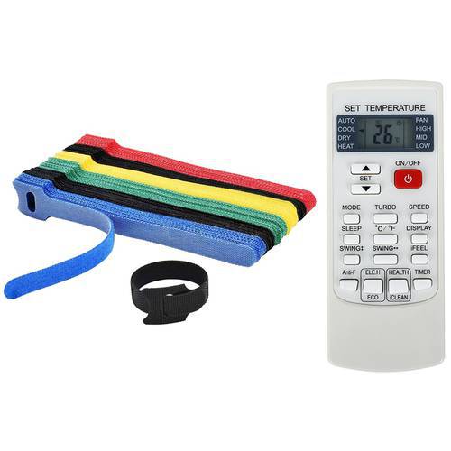 NEW-1 Pcs Air Conditioning Remote & 50 Pcs Reusable Color Mixing Cable Cord Strap Hook Loop Ties Tidy