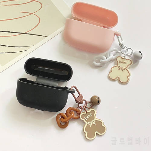 Redmi buds 3 lite Case Cute Bear / Love Heart Flower Key Chain Silicone Bluetooth Earphone Case TPU Accessories box