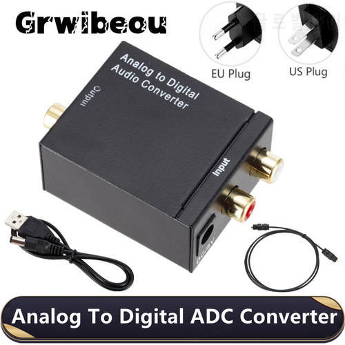 Grwibeou Analog To Digital ADC Converter Optical Coax RCA Toslink Audio Sound Adapter SPDIF Adaptor For Apple TV For Xbox DVD