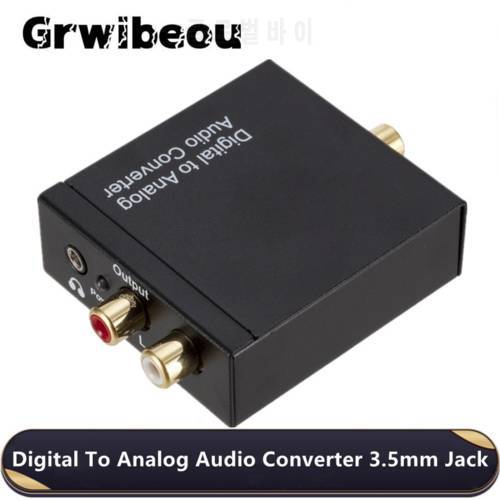 Digital To Analog Audio Converter 3.5mm Jack Aux Rca L / R Converter Coaxial Optical Fiber Spdif Digital Audio Decoder Amplifier