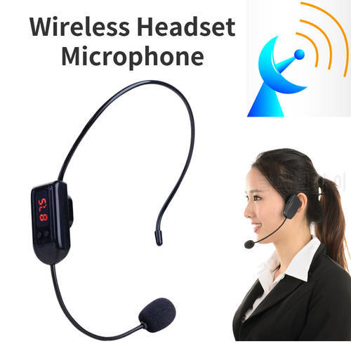 FM Wireless Microphone Headset Megaphone Radio Mic for Loudspeaker 87.0 Mhz to 108Mhz For Teaching Tour Guide Lectures Meeting