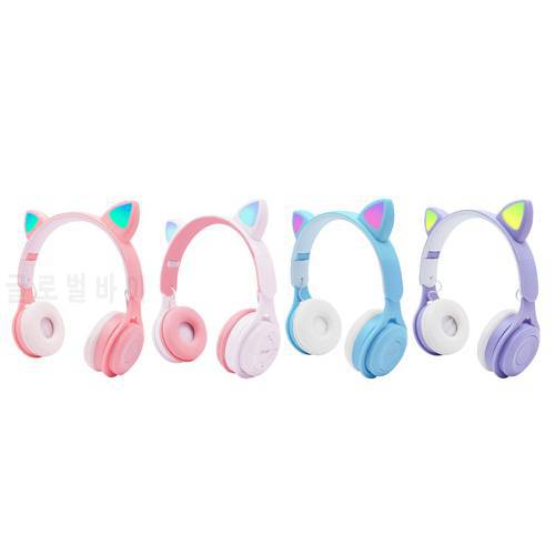 Wireless Cat Ear Headphones Bluetooth Headset Foldable Earphone w/Microphone