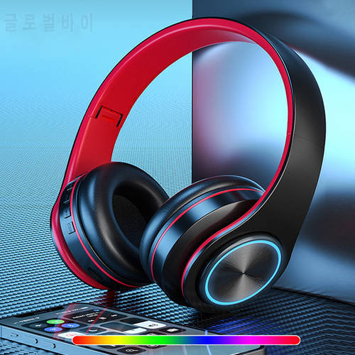 Noise reduction headphones Wireless bluetooth gaming headsets for TV PC music headsets LED lighting with microphone earphone