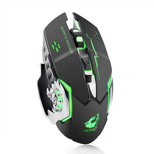 Q13 Rechargeable Wireless Mouse Silent Ergonomic Gaming Mice 6 Keys RGB Backlight 2400 DPI for Laptop Computer Pro Gamer