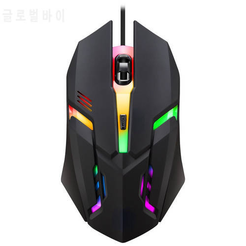 Ergonomic Wired Gaming Mouse Optical Computer Mouse for PC Laptop 1600DPI Wired Mause Office LED Backlit Mice