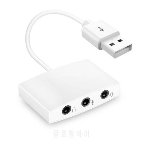 External USB Sound Card 7.1 channel audio adapter 3.5mm jack stereo HD headset microphone 30CM USB cable for PC notebook