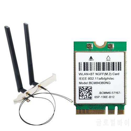 BCM94360NG Wireless Adapter M.2 Desktop Kit Hackintosh Mac OS NGFF Wifi Card Dual Band 1200Mbps Bluetooth 4.0 Window