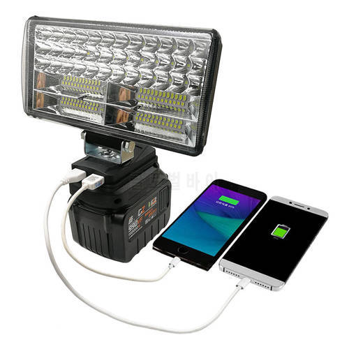 18V LED Flashlight Outdoors Spotlight Light for Makita BL1430 BL1830 Lithium Battery USB Outdoor Lighting with USB