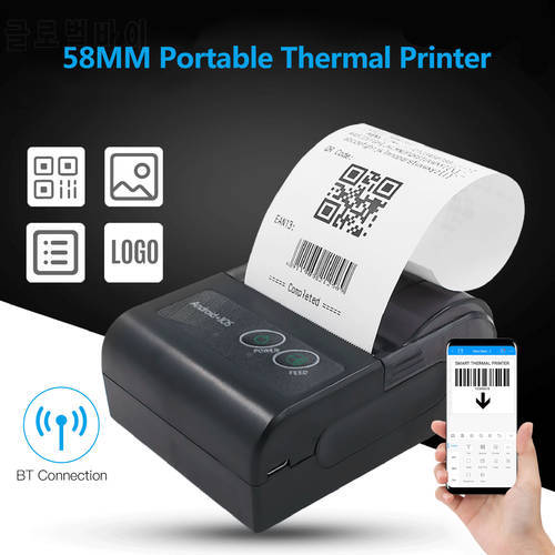 58mm Bluetooth Thermal Receipt Printer for Android IOS Windows Portable USB ESC POS Mobile Printer for Supermarket Retail Store