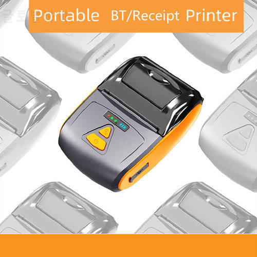 Portable Mini Thermal Printer 2 inch Wireless USB Receipt Bill Ticket Printer Add 58mm Paper Compatible with iOS Android Windows
