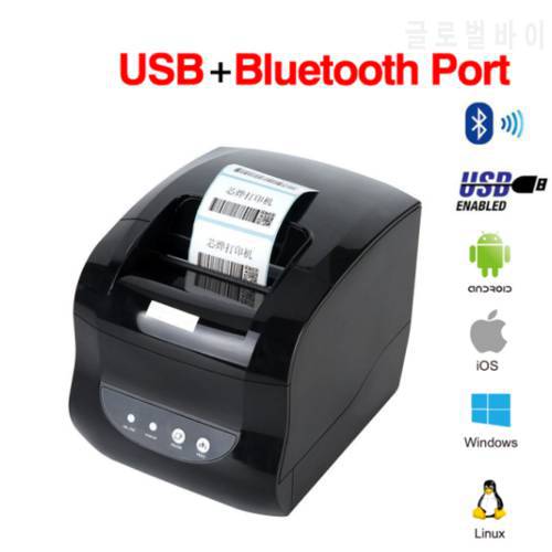 80mm receipt label thermal printer barcode printer 3 inch Bluetooth USB Windows Phone Price Tag Inkless 365B