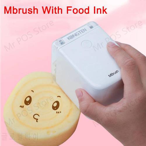 Kongten Mbrush Color Food Portable Printer Handheld Mini Inkjet Cake Printer Customized Wireless Wifi Food Coffee Mrush Ink