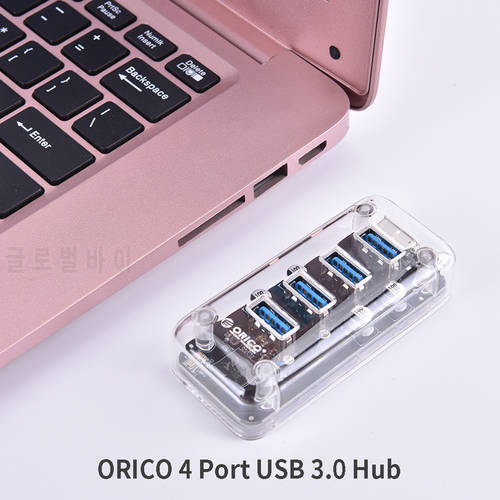ORICO 4 Port USB 3.0 Hub Dual Power Supply Splitter Adapter OTG USB C Charger Hub Powered PC Computer Peripherals Accessories