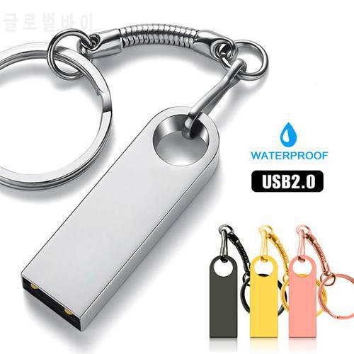 Waterproof USB Flash Drive Pendrive Pen Drive 8GB 16GB 32GB 64GB Metal U Disk High Speed USB Stick with hook