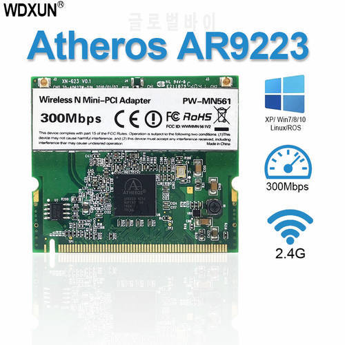 Atheros AR9223 300Mbps Mini PCI Wireless WiFi Adapter Mini-PCI WLAN Card for Acer Asus Dell Toshiba CARD