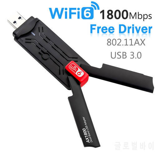 WiFi 6 USB Adapter AX1800 Dual Band 1800Mbps 2.4G/5GHz USB 3.0 Wireless Wi-Fi Dongle Network Card For Windows 7/10/11