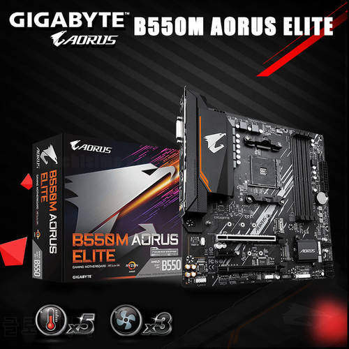 GIGABYTE B550M AORUS ELITE Motherboard AMD B550 Socket AM4 DDR4 HDMI-compatible 128GB PCI-E 4.0 M.2 OverLocking B550 Mainboard