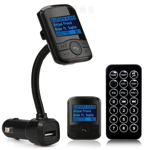 LCD Car Kit Bluetooth car mp3 player FM Transmitter Modulator SD MMC USB Remote Carro players Auto автомагнитола