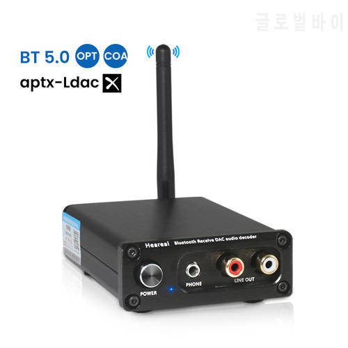 Heareal Bluetooth 5.0 OPA2134 HIFI Audio Receiver Decoding Fiber Coaxial ATPX LDAC CSR8675 Amplifier Speaker