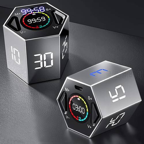 Digital LED Timer Kitchen Mini Alarm Clock USB Electronic Countdown Stopwatch Magnetic Flip Timer for Cooking Study Shower