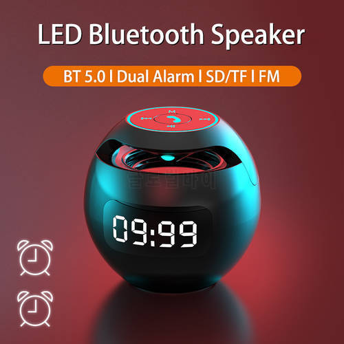 Mini Bluetooth Speaker Portable with LED Light FM Radio Speakers Alarm Clock Timer Altavoces Music Boombox Caixa De Som Portatil