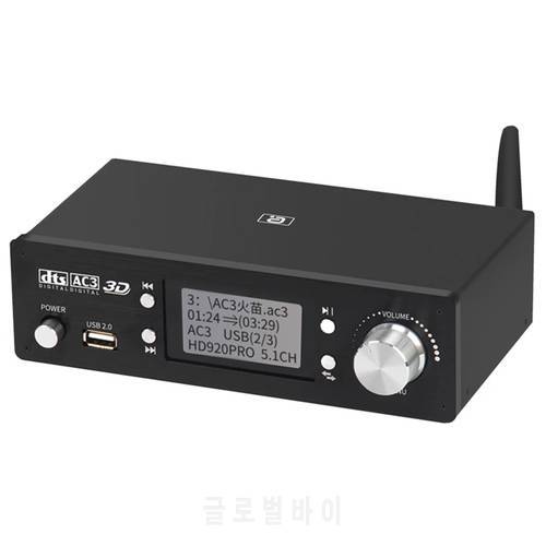 HD920PRO 5.1CH HD Audio Decoder Bluetooth 5.0 Reciever Dolby Atmos DTS AC3 4K 3D Converter SPDIF ARC PCUSB DAC