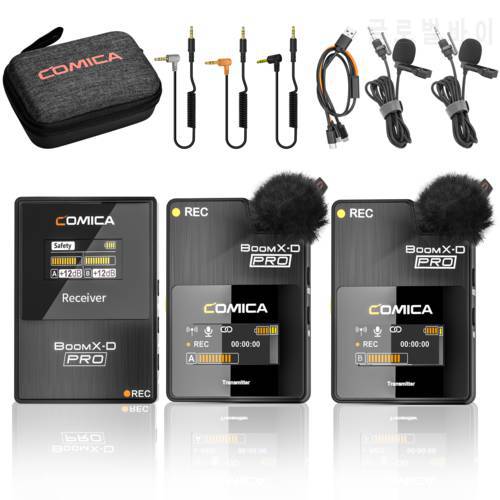 Comica BoomX-D Pro D2 2.4GHZ Dual-channel Wireless Lapel Microphone Professional Microphone For Camera Phone PC Youtube Blogger