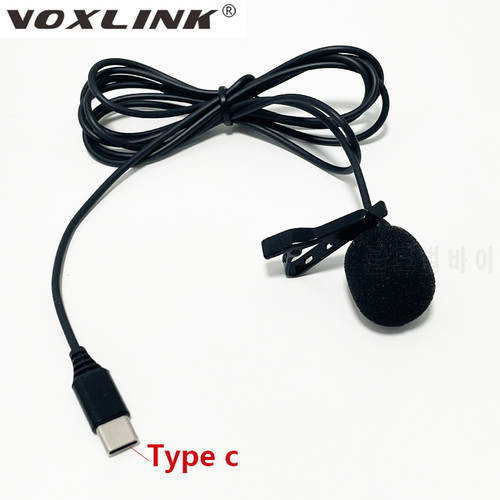 VOXLINK 1.5m/3m Lavalier Microphone Condenser Clip-on Lapel Single Microfon Type C Interface for Phone YouTube Vlog Recording