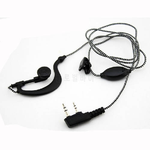 2PIN Earpiece Headset Mic For Radio Security Walkie Talkie Feature High Quality Ear Hook Earbud Interphone For BAOFENG UV5R