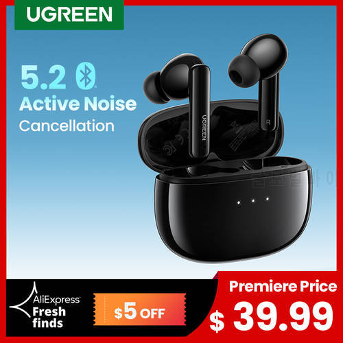 UGREEN HiTune T3 TWS Wireless Earbuds Active Noise Cancelling, Bluetooth 5.2 Earphones, ANC Wireless Earbuds Transparency Mode