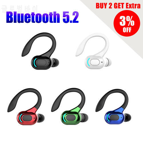 Noise Cancelling Sports Wireless Business Headphones Headset Waterproof Hanging Single Ear Earbuds Bluetooth 5.2 Earphone