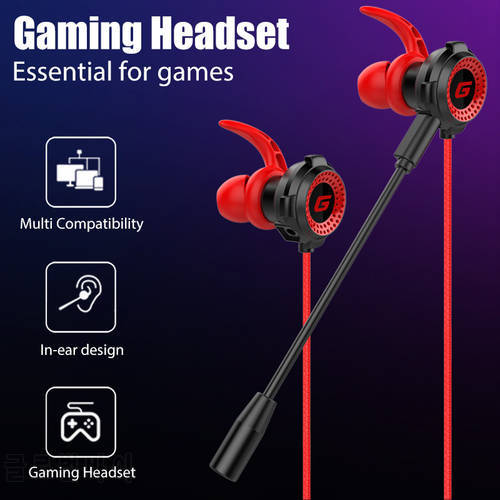 G20 Wired Gaming Headset With Pluggable Microphone 3.5mm Portable Stereo In-ear Earphone For iphone Huawei Samsung Xiaomi
