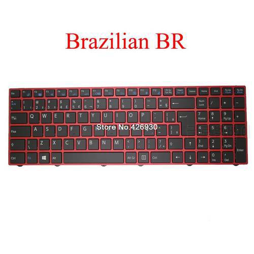Laptop Keyboard For SONY For VAIO FIT 15S CVM15F28PAJ430U 6-80-N25U0-330-1P2 Brazilian BR black with red frame with backlit new