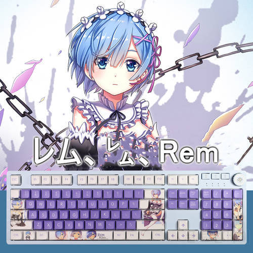 108 keys Rem Anime Theme Color Keycaps XDA Profile Personality Cool Design PBT Dye Sublimation Mechanical Keyboard Keycap For MX