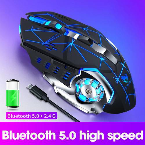 Q13BMouse wireless bluetooth dual-mode rechargeable luminous mouse gaming mouse, Bluetoothdual-mode6 key,For Computer PC Laptop