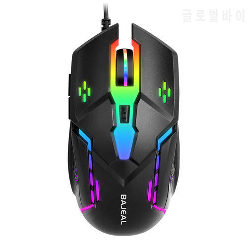 D2 Wired Sports Mouse 6Key 3200 DPI 4-Speed Variable Speed Luminous Colorful Gamer Mice E-Sport Mechanical Mouse for PC Notebook