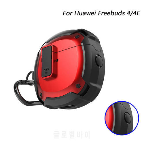 For Huawei Freebuds 4 Case Shockproof Earphone Protection Case Cover Shell For Free Buds 4E Charging Box With Hook