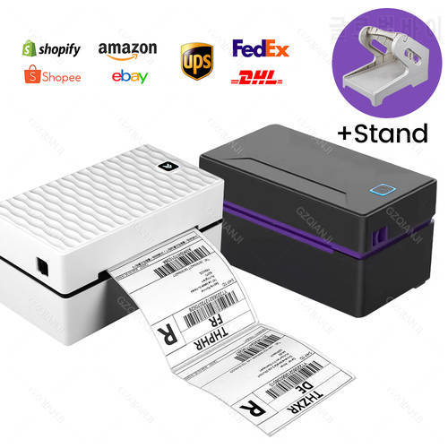 110mm Desktop Thermal Label Barcode Printer for 4x6 Shipping Package Label Maker 180mm/s USB Bluetooth Sticker Printer Machine