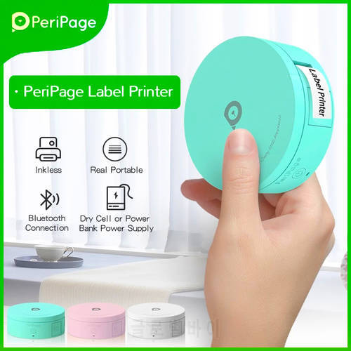 PeriPage Label Printer L1 Pink Wireless Maker Sticker Inkless Portable Bluetooth-compatible Thermal With Colorful Transparent