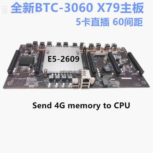 New btc-x79 3060 in-line 5-card eth motherboard 5-card multi graphics card slot large spacing super 8-card 9-Card mining motherb