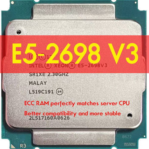 Xeon E5-2698 v3 E5 2698v3 E5 2698 v3 2.3 GHz Sixteen cores CPU Processor LGA 2011 HUANANZHI X99 F8 Motherboard For Intel