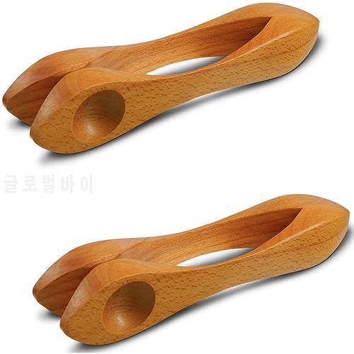 2Pcs Wooden Musical Spoons Folk Percussion Instrument Natural Wood Musical Spoons Traditional Percussion Spoons Musical