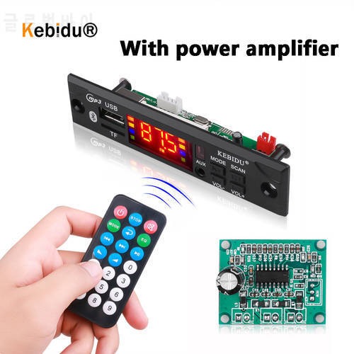 Kebidu Audio USB TF FM Radio bluetooth audio module Wireless 5V 12V WMA Decoder Board MP3 player with Remote Control Car radio