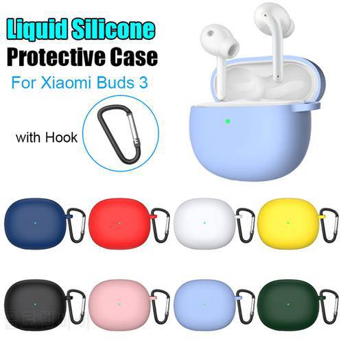 Candy Color Anti Lost Shockproof Bluetooth Earphone Protective Case Liquid Silicone Cover Soft Shell For Xiaomi Buds 3