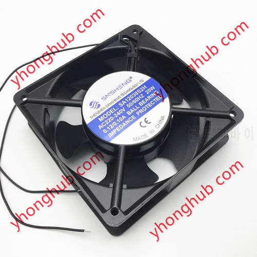 SNSHENG SA12038S2H AC 220V 20W 120x120x38mm 2-Wire Server Cooling Fan