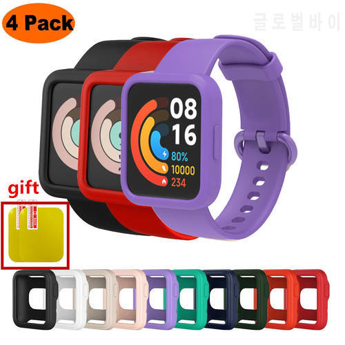 Silicone WatchBand Strap For Xiaomi Redmi Watch 2 Lite SmartWatch Band WristBand Mi Watch2 Lite+ Protective Case Protector Cover