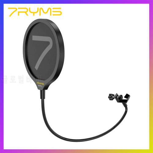7RYMS Double Layers 6 Inch Studio Microphone Pop Filter Flexible Wind Screen Mask Mic Shield for Speaking Recording Accessories