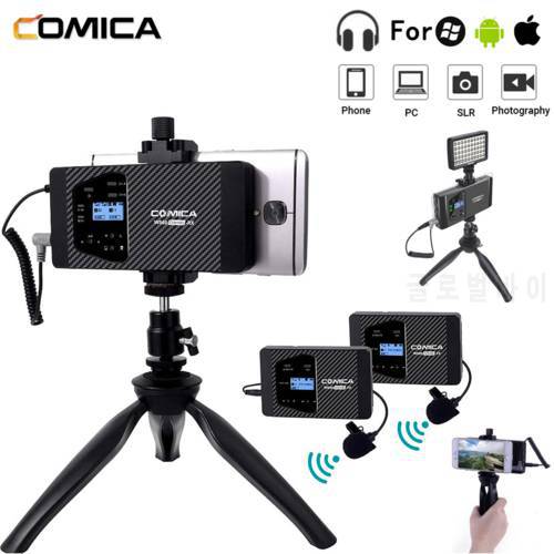 Comica ws60 combo Wireless Lavalier Microphone Mic 12 Channels for DSLR camera smartphones iPone Android vs rode LARK 150 Duo