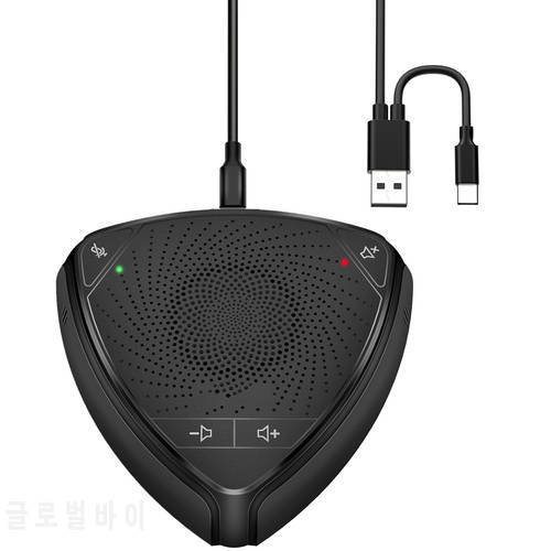 USB Conference Speakerhone Microphone Omnidirectional Condenser Microfono Plug & Play PC Mic for Gaming Youtube Metting