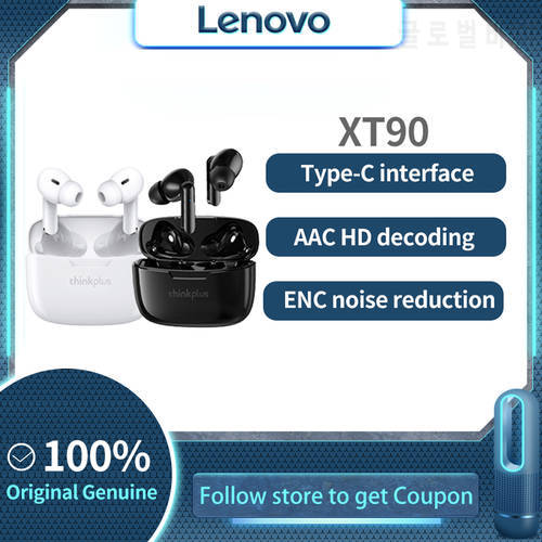 Lenovo XT90 Bluetooth Headphones TWS HIFI Sports Wireless Earphone Waterproof Headset with Mic Noise Reduction